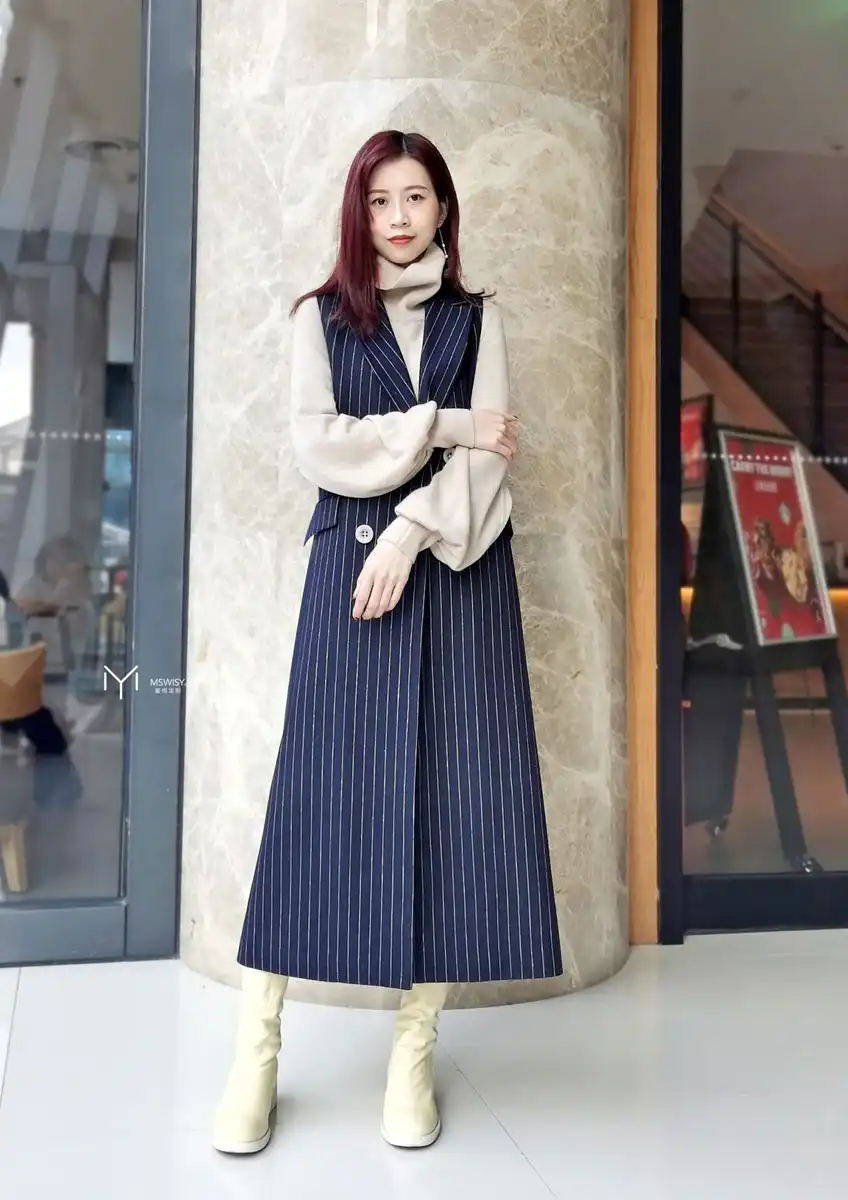 廓形羊毛呢长马甲